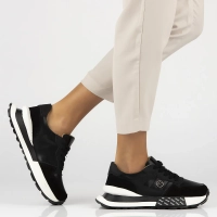 Leather sneakers Filippo DP6762/25 BK black