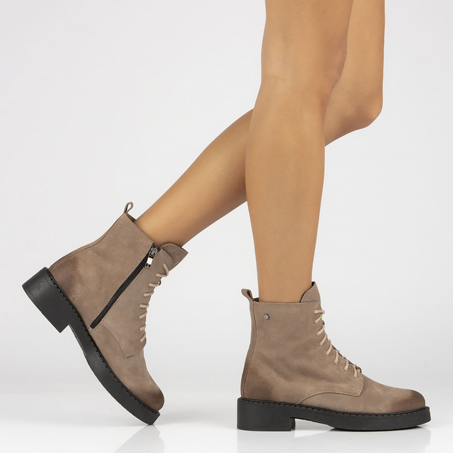 Skórzane trzewiki Filippo 60364 taupe