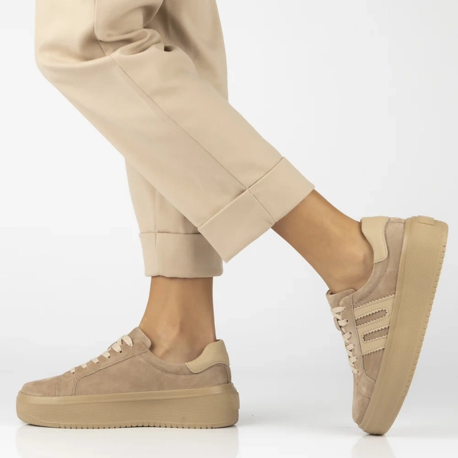 Leather sneakers Filippo DP7173/25 BE beige