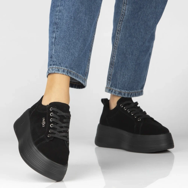 Skórzane sneakersy Filippo DP8114/26 BK czarne