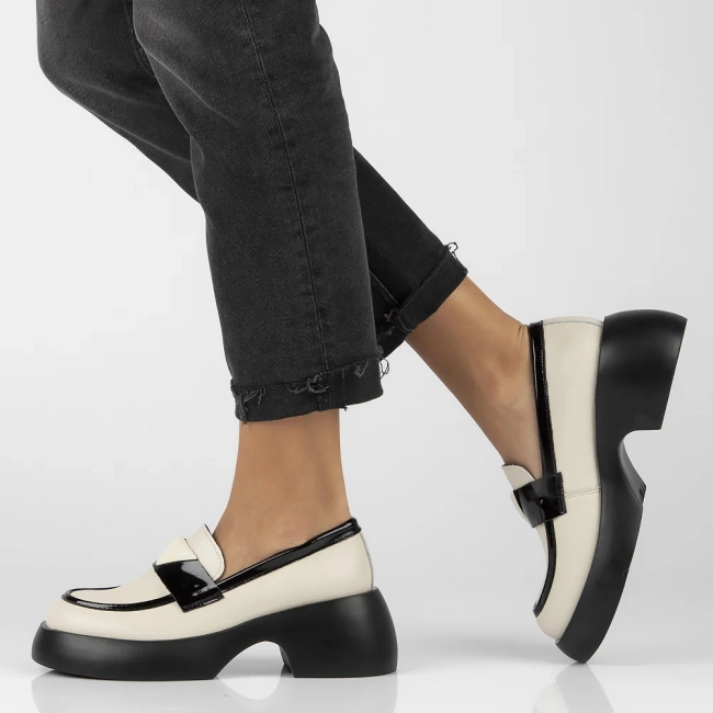 Leather shoes Filippo DP6477/24 BE BK beige-black