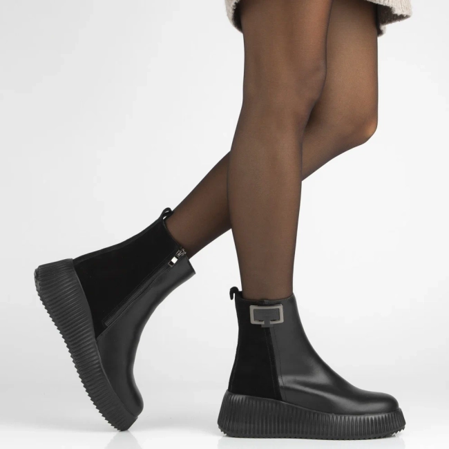 Leather ankle boots Filippo DBT7268/25 BK black