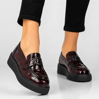 Leather platform shoes Filippo DP8294/26 BG burgundy