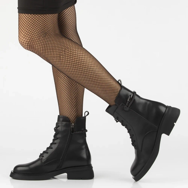 Leather ankle boots Filippo DBT7453/25 BK black