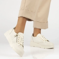 Skórzane sneakersy Filippo DP6702/25 BE beżowe