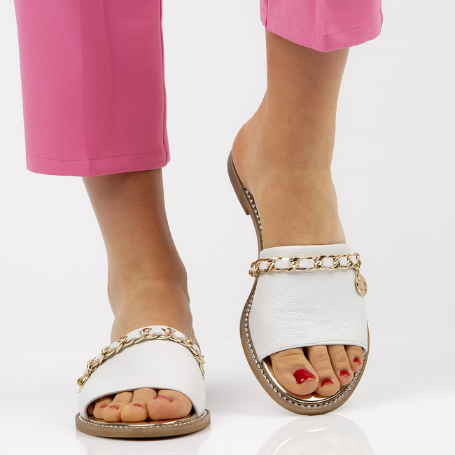 Leather flip-flops Filippo 192 white