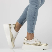 Leather sneakers Filippo DP6842/25 WH GO white gold