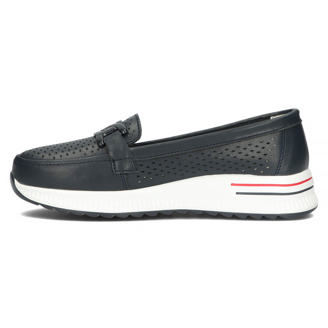 Skórzane półbuty na platformie Filippo DP4400/23 NV granatowe