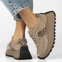 Skórzane sneakersy Filippo DP6785/25 BE LEO brązowe