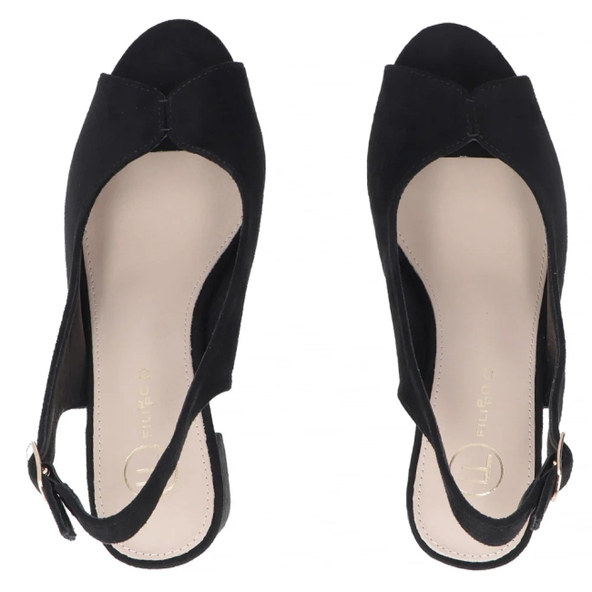 Sandały na obcasie Filippo DS7896/26 BK czarne