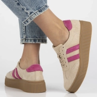 Skórzane sneakersy Filippo DP6776/25 BE FH beżowo różowe