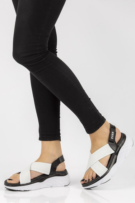 Leather sandals Filippo DS2015/21 WH/BK black and white
