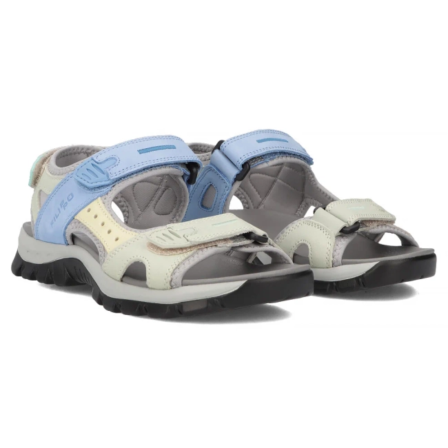 Leather sandals Filippo DS7033/25 BL GE blue and green