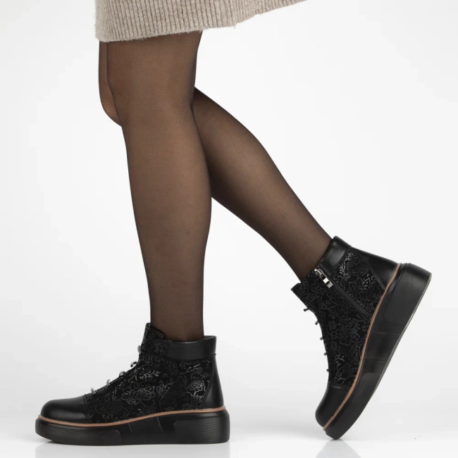 Leather ankle boots Filippo DBT7166/25 BK black