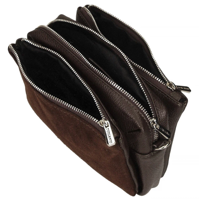 Leather handbag Toscanio G81 dark brown