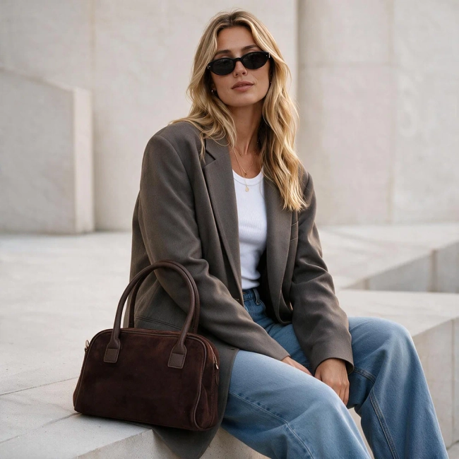 Dark brown handbag Phloe