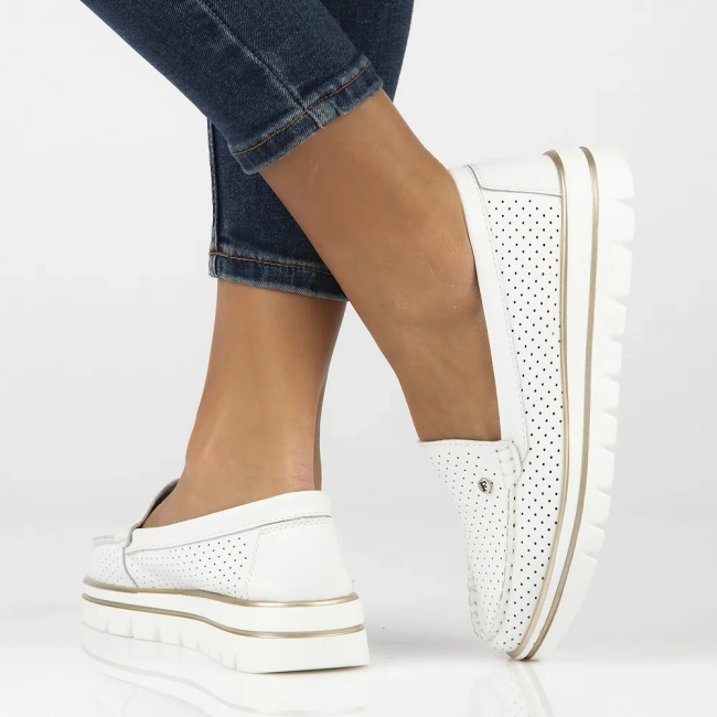 Leather loafers Filippo DP7006/25 WH white