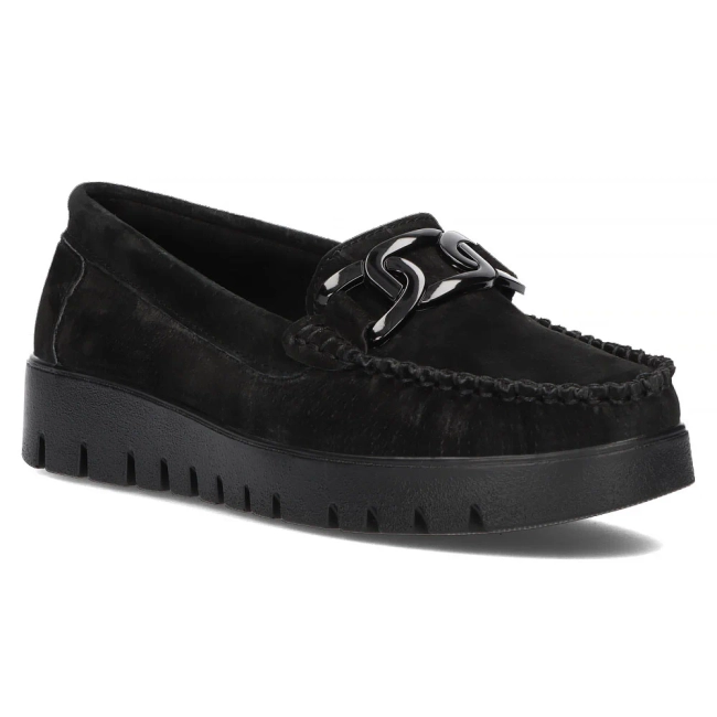 Skórzane mokasyny Filippo DP3334/24 BK czarne