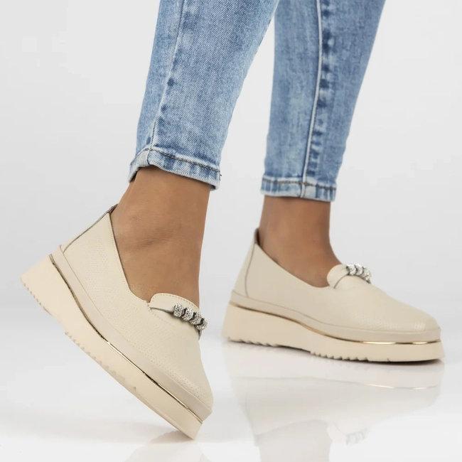 Leather shoes Filippo DP6999/25 BE beige