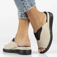 Leather flip-flops Filippo DK6146/24 BE beige