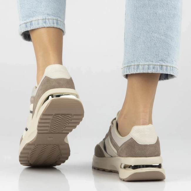 Skórzane sneakersy Filippo DP7772/26 BE BR beżowe