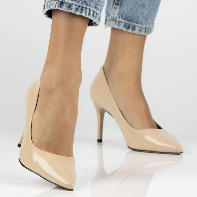 Skórzane czółenka Filippo DP4439/23 BE beżowe