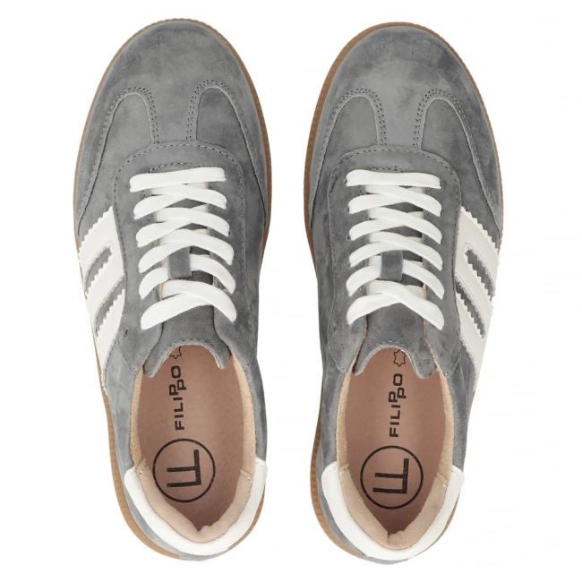Skórzane sneakersy Filippo DP7492/25 GR szare