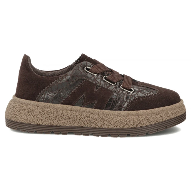 Skórzane sneakersy Filippo DP7978/26 BR brązowe