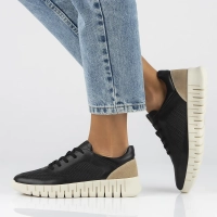 Skórzane sneakersy Filippo DP6035/24 BK czarne