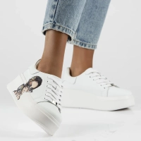 Skórzane sneakersy Filippo DP6207/25 WH białe