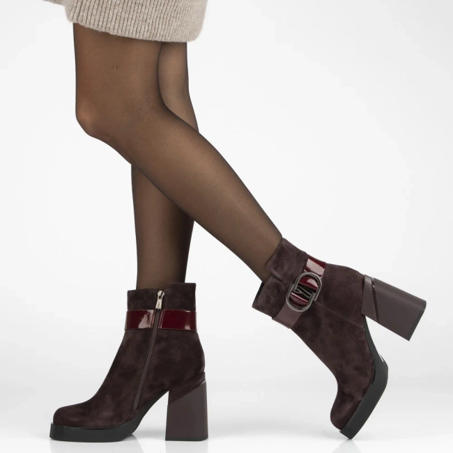 Leather ankle boots Filippo DBT7183/25 BG burgundy