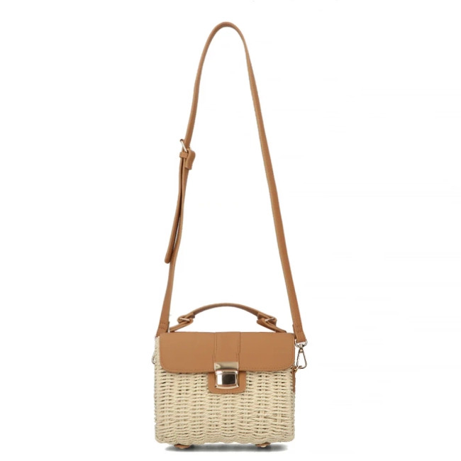 Beige briefcase bag strawbelle
