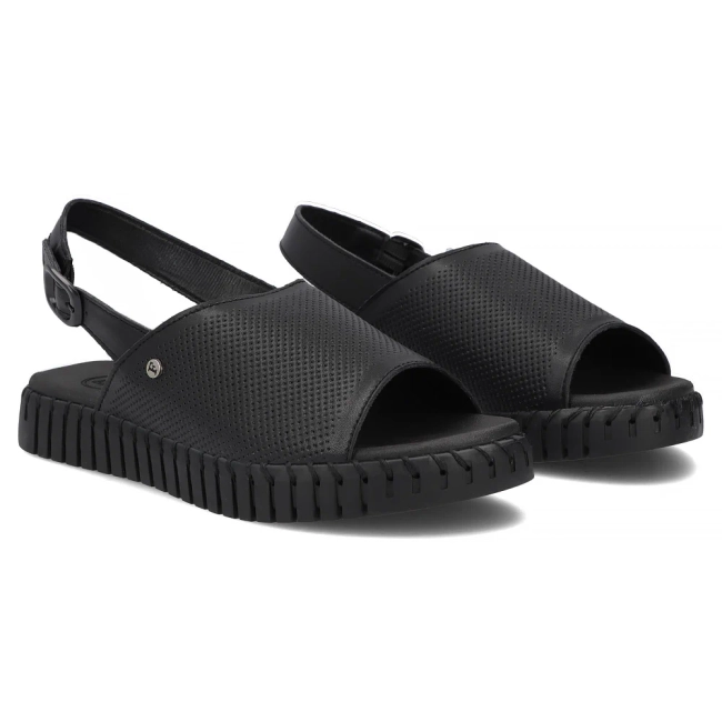 Skórzane sandały Filippo DS7627/26 BK czarne