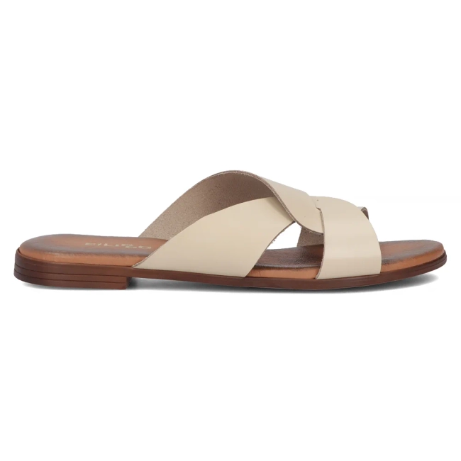 Leather flip-flops Filippo 40388 beige