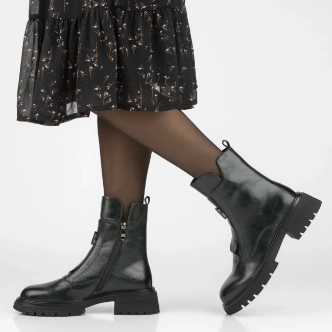 Leather ankle boots Filippo DBT7465/25 GE dark green