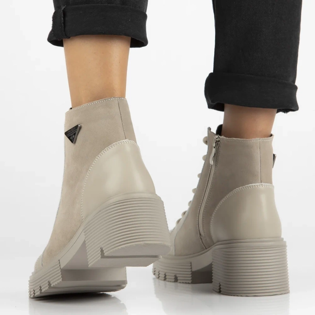 Leather ankle boots DBT6495/24 BE beige