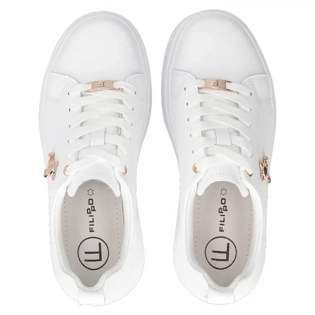 Leather sneakers Filippo DP6246/25 WH white