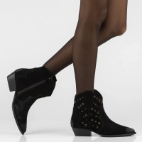Leather heeled cowboy boots Filippo DBT8230/26 BK black