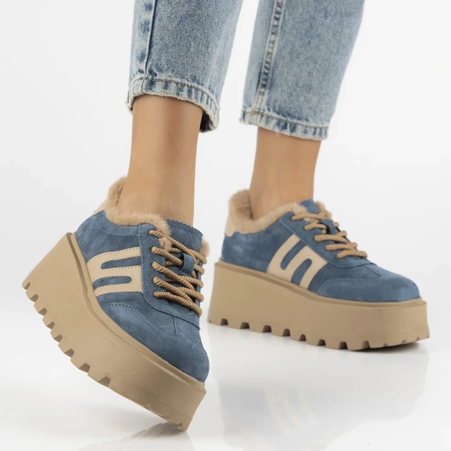 Leather sneakers Filippo DP7110/25 BL blue