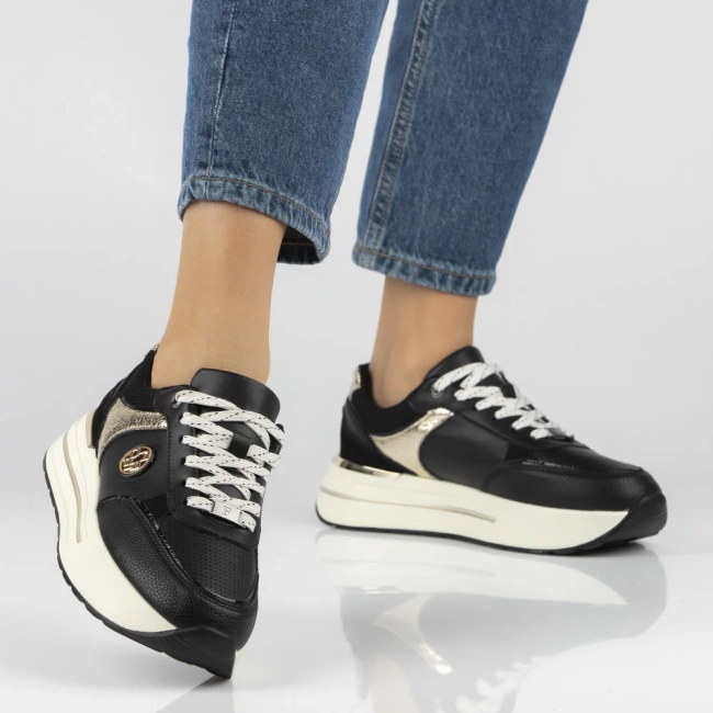 Skórzane sneakersy Filippo DP7773/26 BK czarne