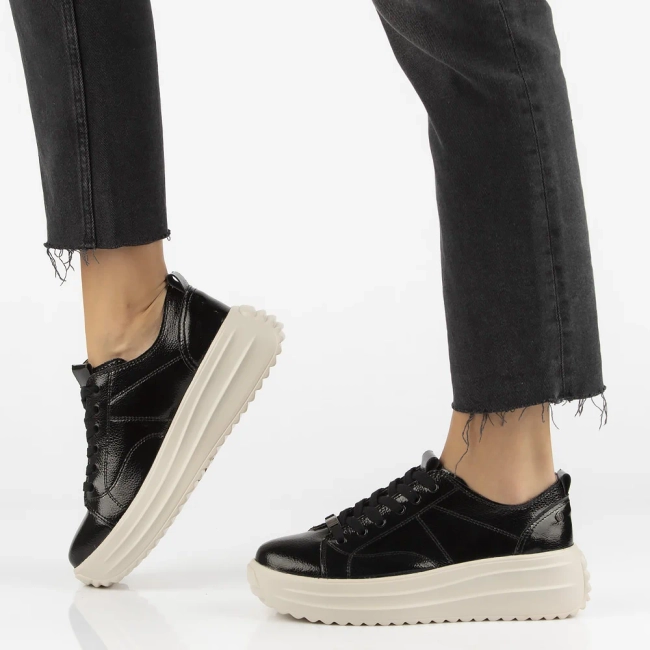 Leather sneakers Filippo DP6795/25 BK black