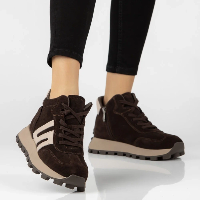 Leather platform ankle boots Filippo DBT7975/26 D BR brown
