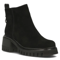 Skórzane botki na obcasie Artiker 53C0553 czarne