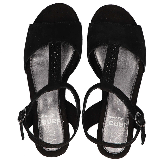 Sandały Jana 8-28253-24 019 Black Suede