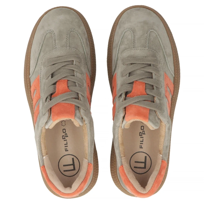 Skórzane sneakersy Filippo DP7114/25 KH szare