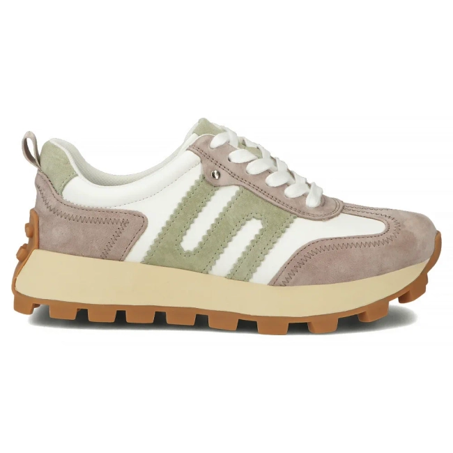 Skórzane sneakersy Filippo DP6743/25 WH BE biało beżowe
