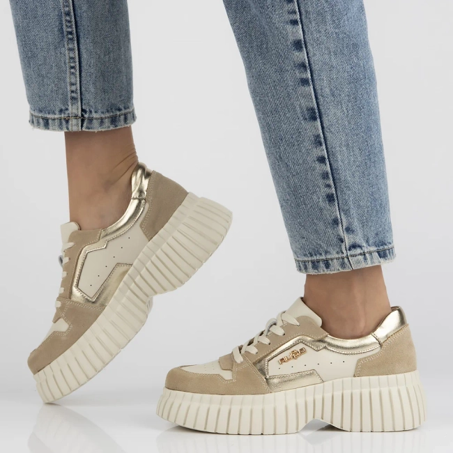 Leather sneakers Filippo DP6780/25 BE GO beige