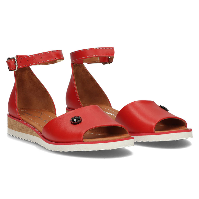 Skórzane sandały Filippo DS3914/22 RD czerwone