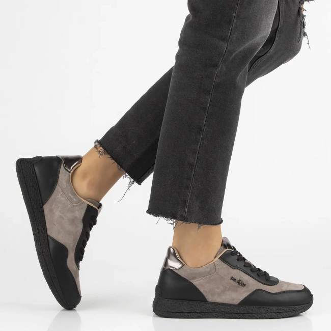 Leather sneakers Filippo DP7405/25 TP BK taupe