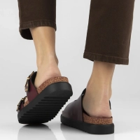 Leather flip-flops Yokono TUNEZ-262 ALASKA BURDEOS burgundy